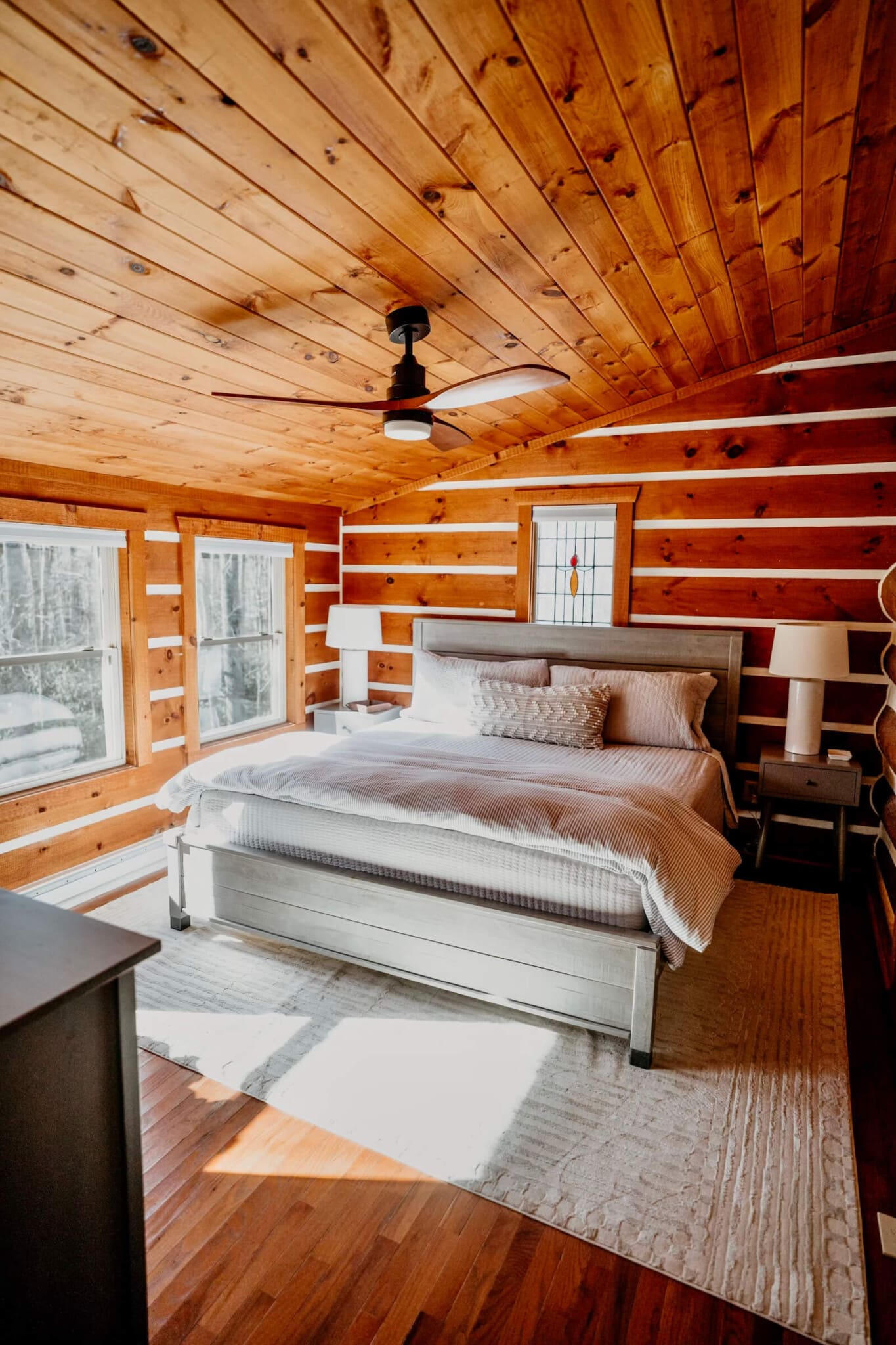 Comfortable cabin bedroom in Blowing Rock North Carolina family rental