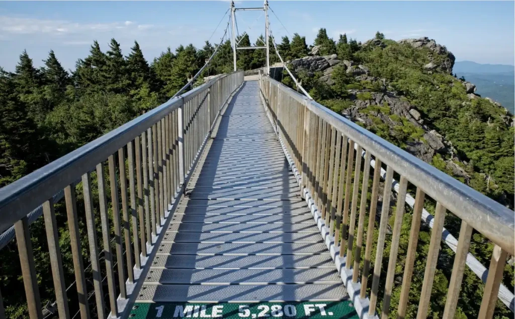 Grandfather Mountain Mile High Swinging Bridge Near Blowing Rock NC
