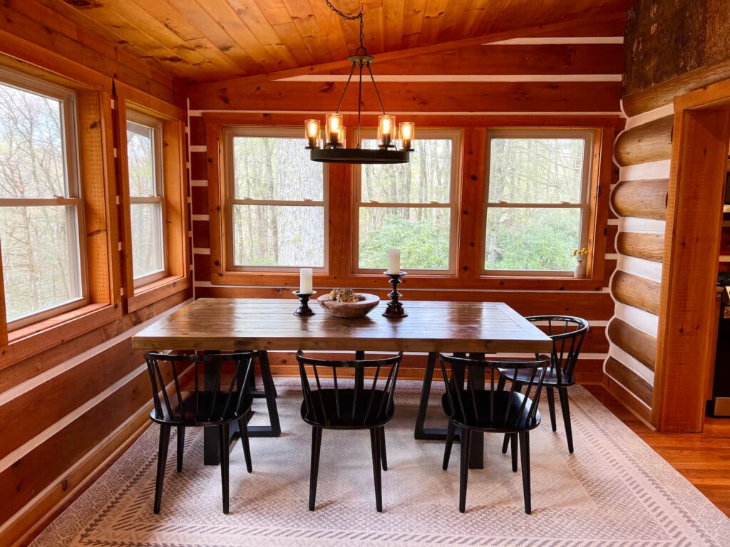 Dining Room at Hemlock Hill Cabin in Blowing Rock