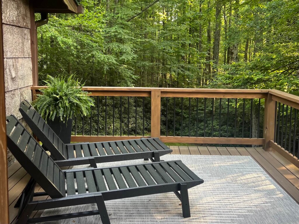 Upper Deck at Hemlock Hill Cabin in Blowing Rock