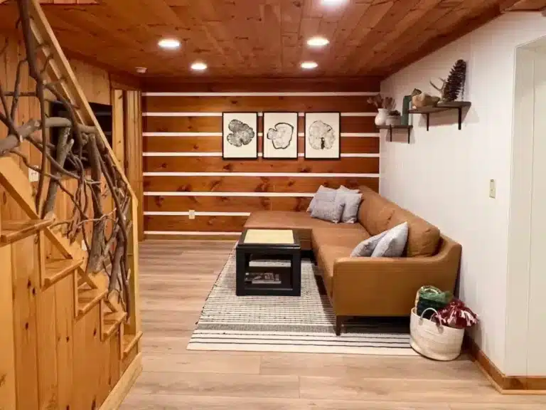 Lower Level Living Room at Hemlock Hill Cabin in Blowing Rock NC
